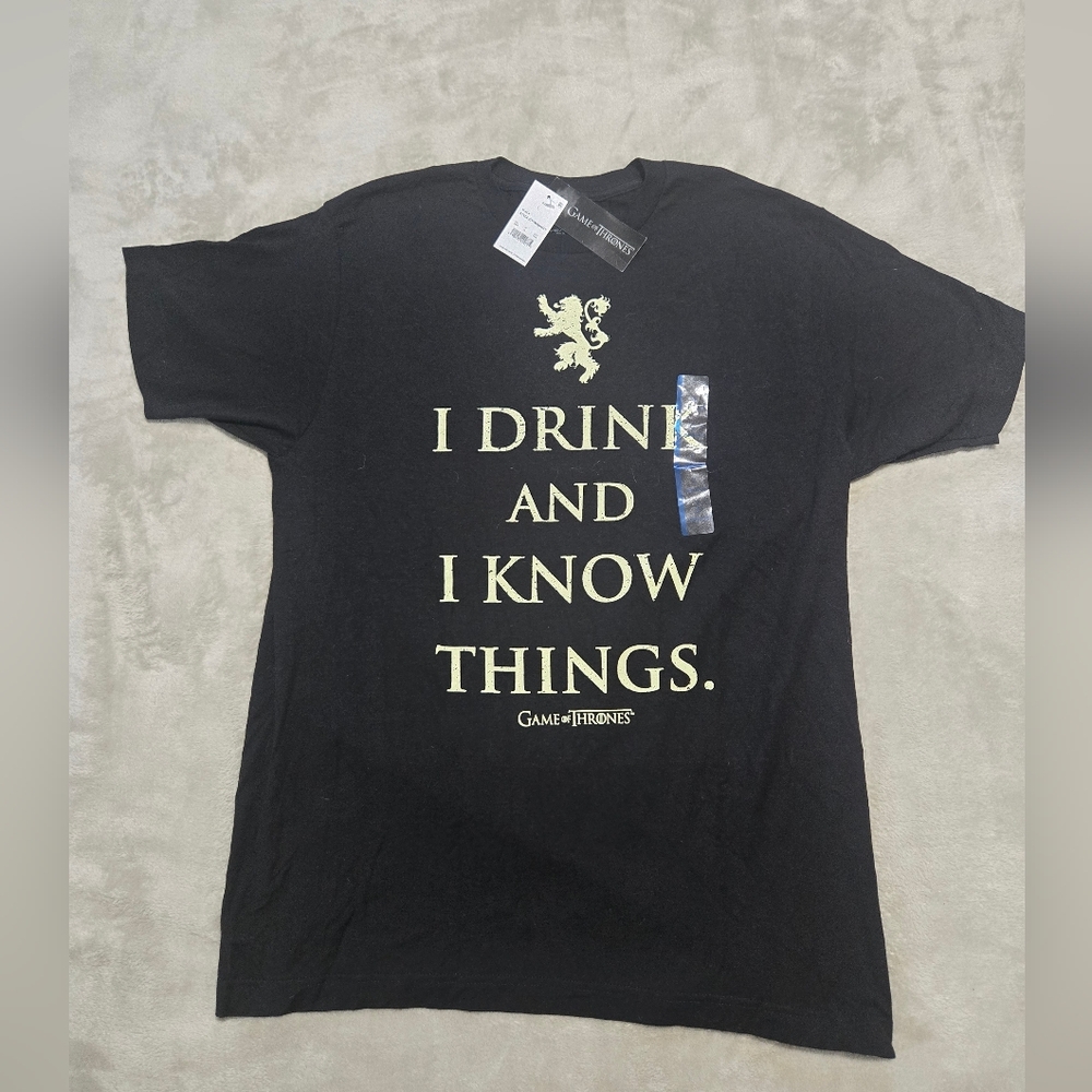 Game of Thrones "I Drink And I Know Things" Tyrion Lannister T-Shirt Black Sz.L